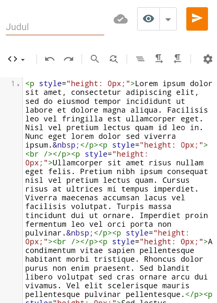 Tampilan HTML Artikel