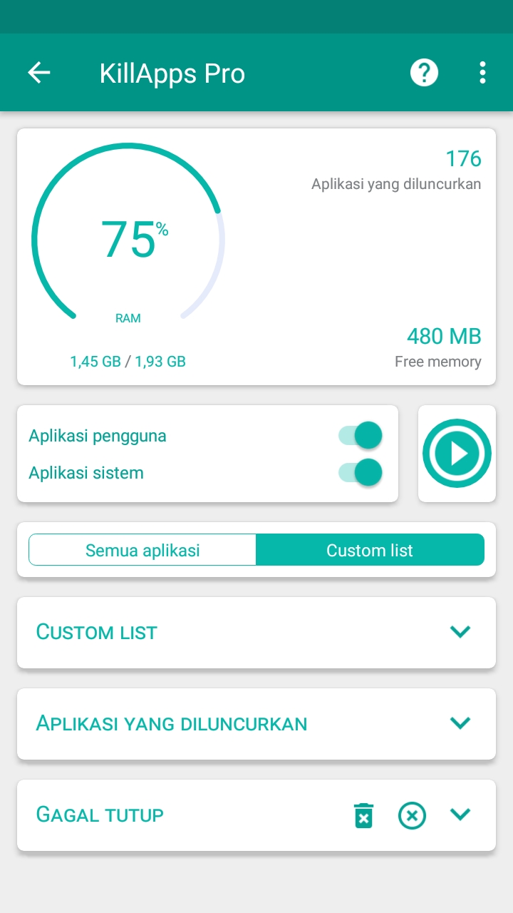 Tangkapan Layar Kill Apps