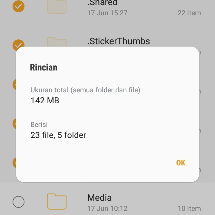 Rincian Folder Whatsapp