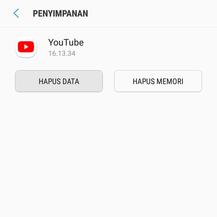 Hapus Data YouTube