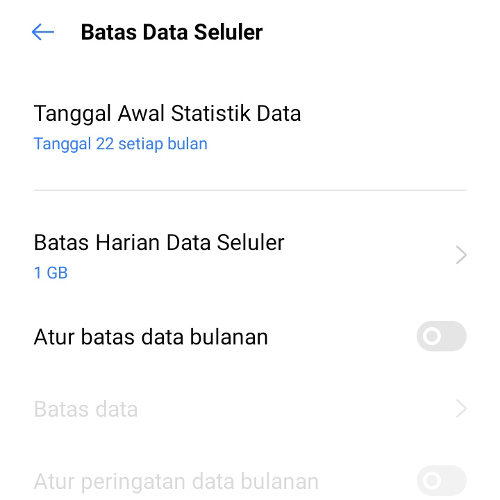 Batas Data Seluler