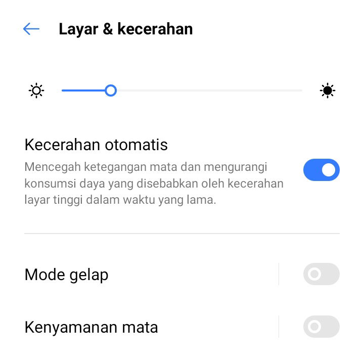 Kecerahan Layar