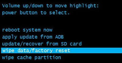 Reset dari Recovery